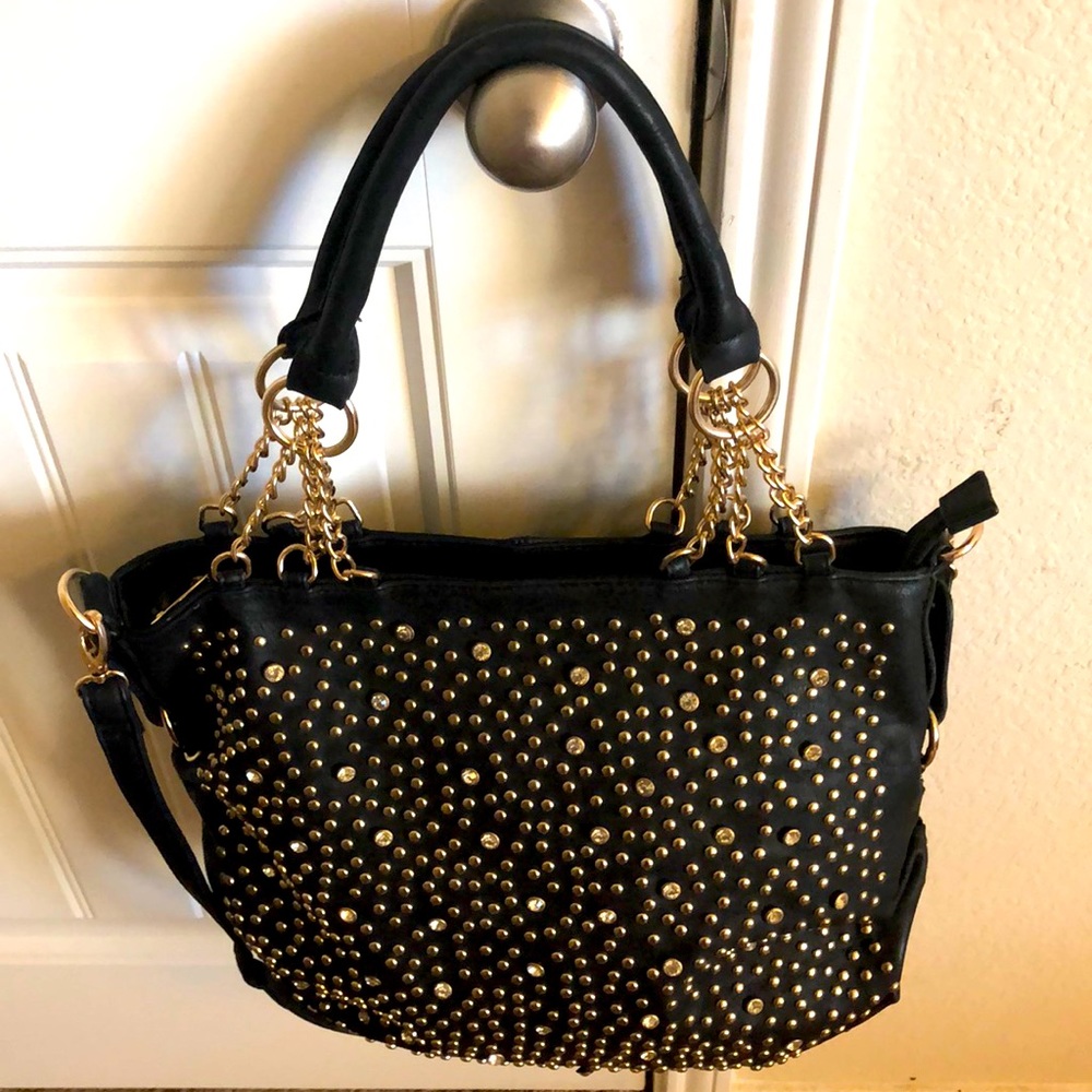 Gold Studded Shoulder Bag with Crossbody 💕